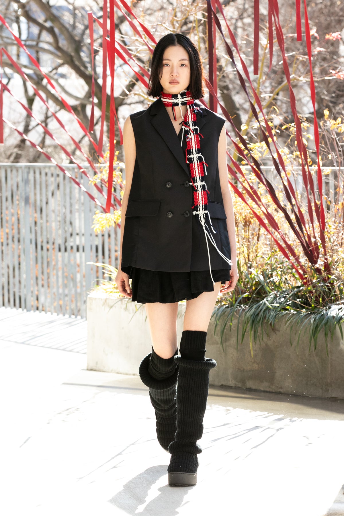 SUBU x ODAKHA loose socks boots GRAY