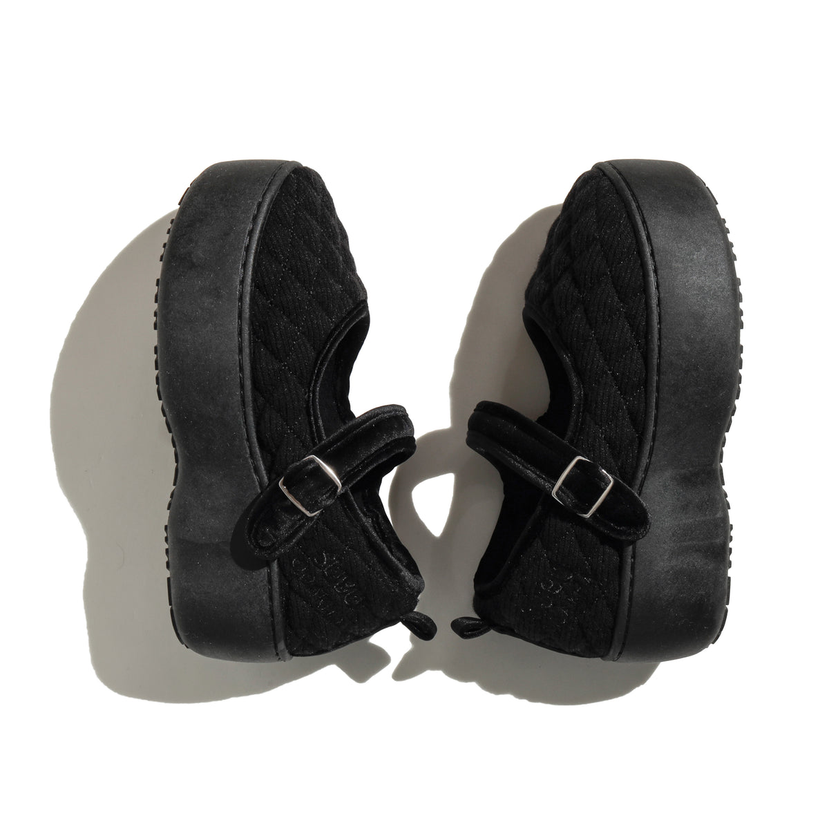 SUBU x ODAKHA mary jane quilting platform shoes BLACK