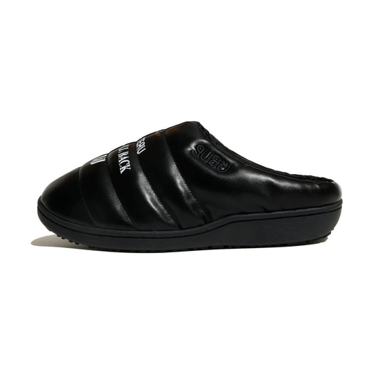 SUBU x POLYTERU padded slippers - black + lettering