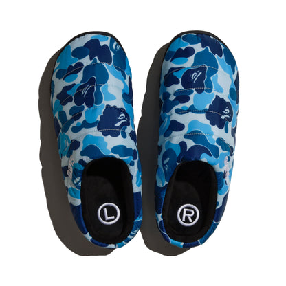 SUBU x BAPE® ABC CAMO PUFFER SANDALS BLUE