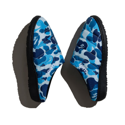 SUBU x BAPE® ABC CAMO PUFFER SANDALS BLUE