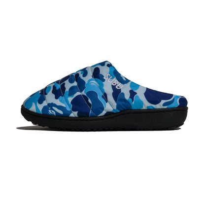 SUBU x BAPE® ABC CAMO PUFFER SANDALS BLUE