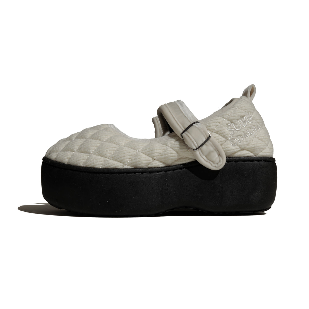 SUBU x ODAKHA mary jane quilting platform shoes WHITE