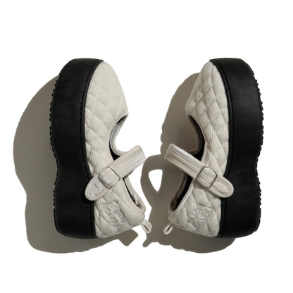SUBU x ODAKHA mary jane quilting platform shoes WHITE