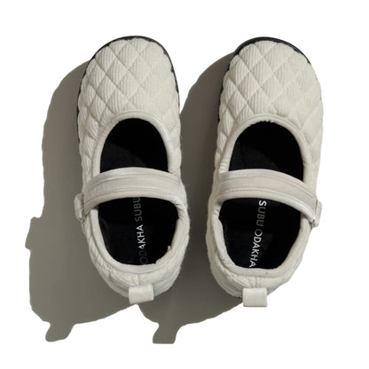 SUBU x ODAKHA mary jane quilting platform shoes WHITE